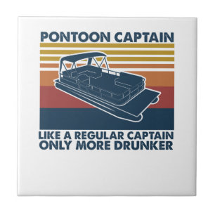 Boat Gift Funny Vintage Pontoon Boat Gift Idea Ceramic Tile