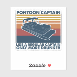 Boat Gift Funny Vintage Pontoon Boat Gift Idea Sticker
