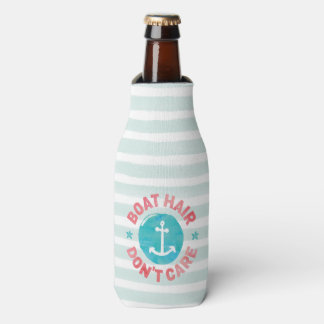 "Boat Hair Don't Care” (Personalized) Bottle Cooler