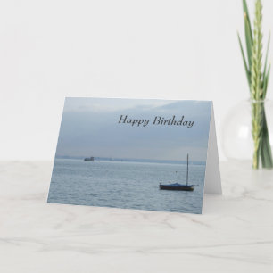 Boat & Harbor  Birthday Card