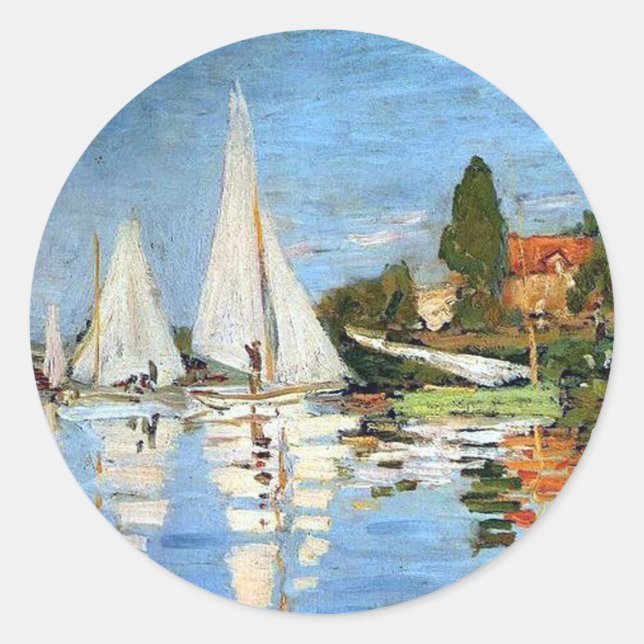 Boat Harbor Fine Art by Monet Sticker (Front)