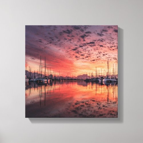 Boat Harbour At Dawn  Canvas Print