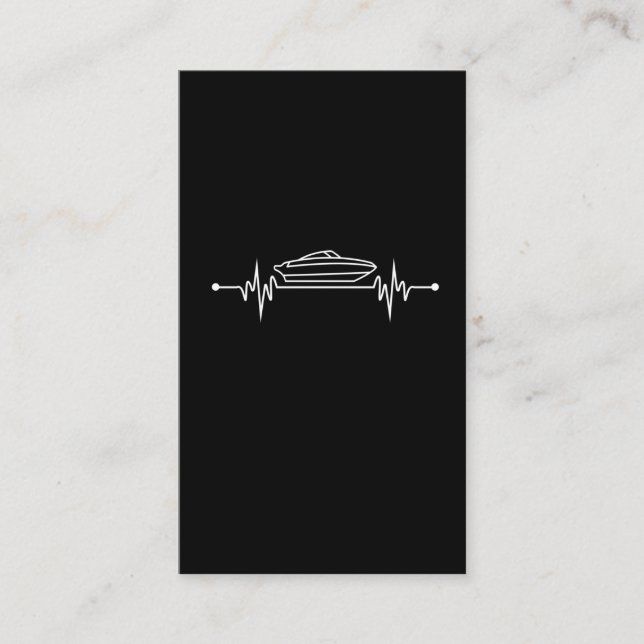 Boat Heartbeat Speed Boating Captain Business Card (Front)