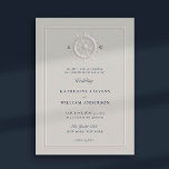 Boat Helm Faux Embossed Modern Classic Wedding Invitation<br><div class="desc">An elegant, modern classic wedding invitation with a nautical theme, featuring a faux embossed effect for a double frame and a boat helm, over a textured pearl hued paper background. The dark navy blue color of the text enhances the nautical theme with a discrete touch of color. It also features...</div>