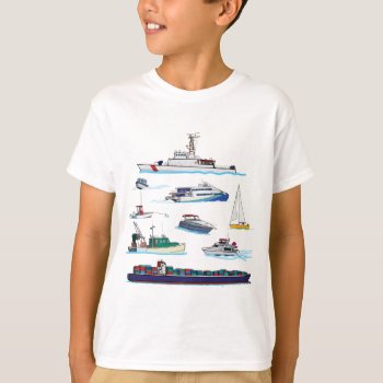 Boat Illustrations T-shirt by judgeart at Zazzle