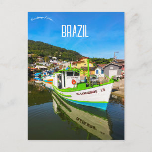 Boat in Barra de Lagoa Brazil Postcard