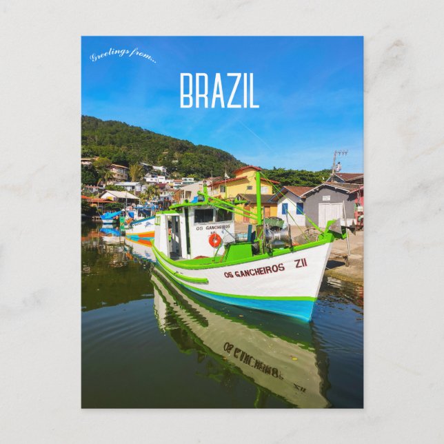 Boat in Barra de Lagoa Brazil Postcard (Front)