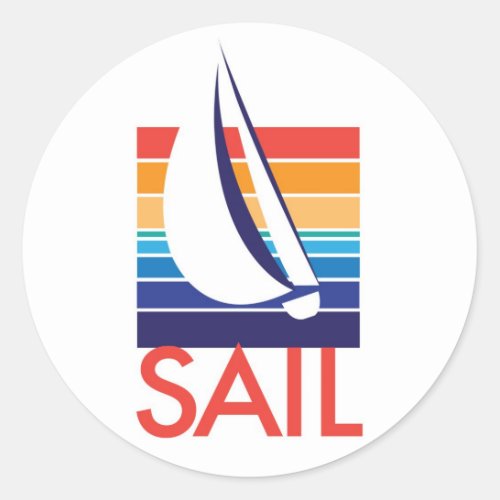 Boat in Color Square_Sail sticker