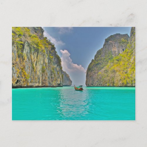 boat in Kho Phi Phi bay Postcard