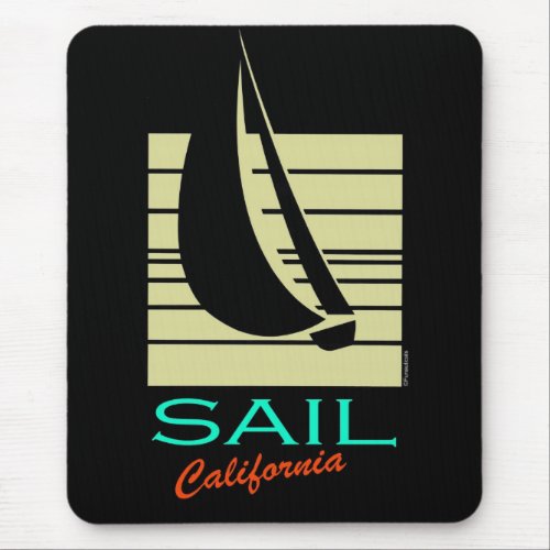 Boat in Square_Sail California_moonlight cruise Mouse Pad