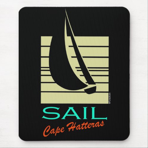 Boat in Square_Sail Cape Hatteras_moonlight cruise Mouse Pad