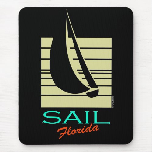 Boat in Square_Sail Florida cruise Mouse Pad
