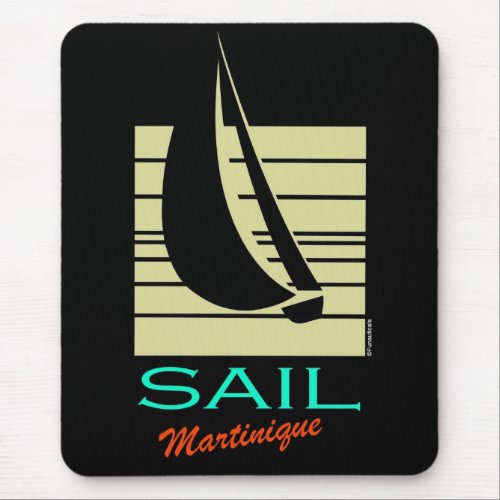 Boat in Square_Sail Martinique_moonlight cruise Mouse Pad