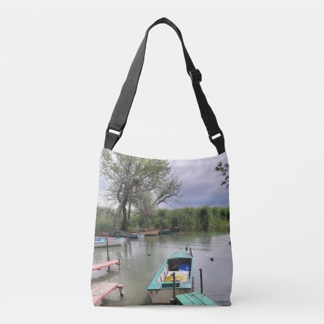 Boat in the bay crossbody bag (Front)
