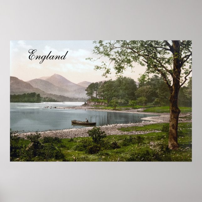 Boat in the Lake District, England (1900) Poster (Front)