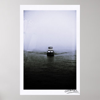 Boat in the Mist Poster