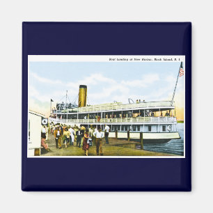 Boat Landing at New Harbor, Block Island, R.I. Magnet