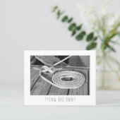 Boat Line Save The Date Announcement Postcard (Standing Front)