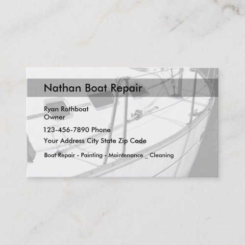 Boat Maintenance And Repair Business Card