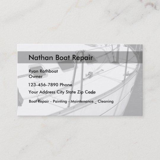 Boat Maintenance And Repair Business Card