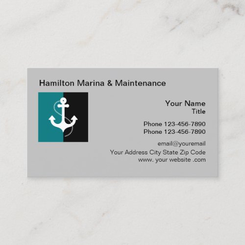 Boat Marina And Boat Maintenance Business Cards