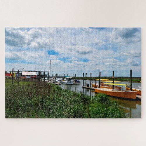 Boat marina and dock background jigsaw puzzle
