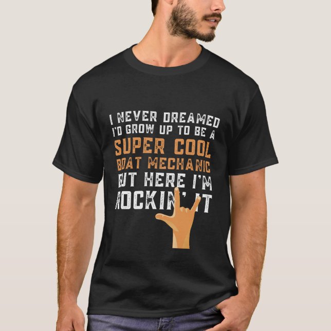 Boat Mechanic Birthday Christmas Gift Idea T-Shirt (Front)