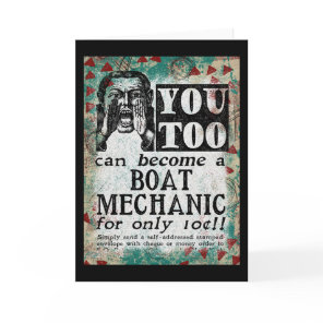 Boat Mechanic - Funny Vintage Retro Card