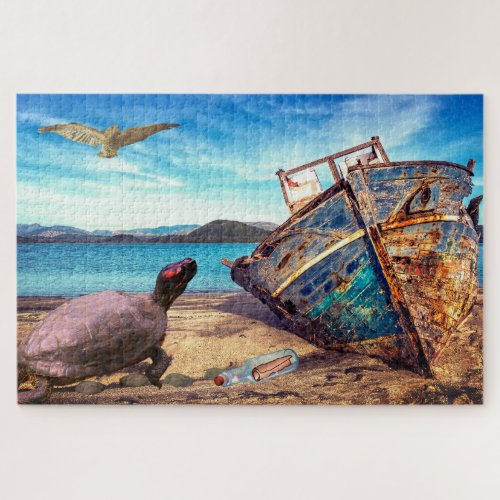 Boat Message Bottle Jigsaw Puzzle