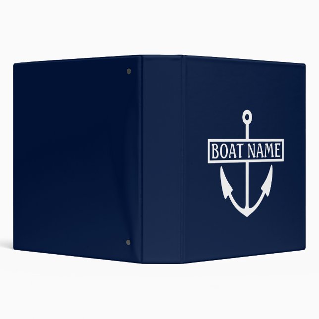 Boat Name Anchor Captain's Log 3 Ring Binder (Background)