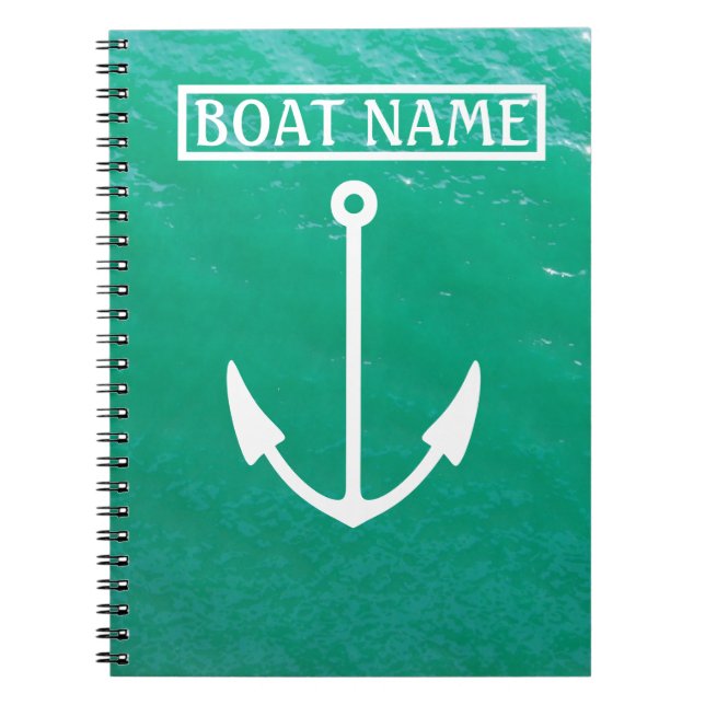 Boat Name Anchor Captains Log Notebook (Front)