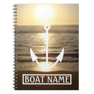 Boat Name Anchor Captains Log Notebook