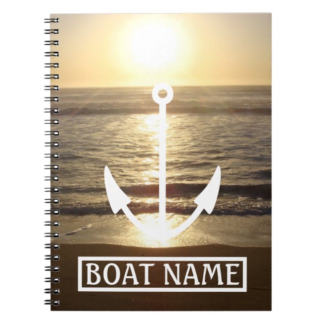 Boat Name Anchor Captains Log Notebook (Front)