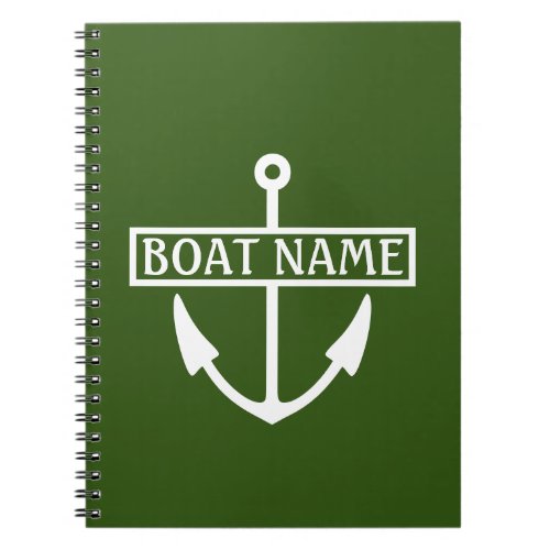 Boat Name Anchor Captains Log Notebook