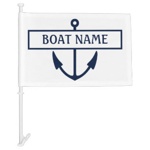 Boat Name Anchor Car Flag