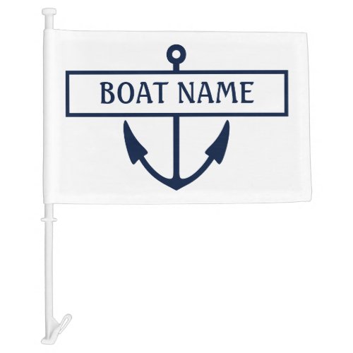 Boat Name Anchor Car Flag