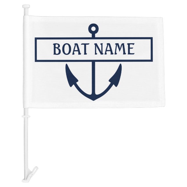 Boat Name Anchor Car Flag (Front)