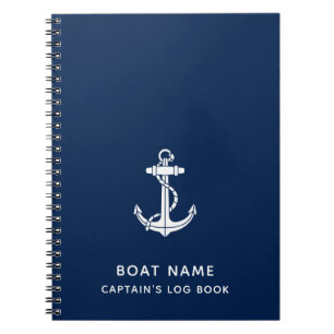 Boat Name Anchor Cruise Trip Captains Log Notebook