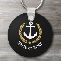 Boat Name Anchor Gold Style Laurel Star Navy Black