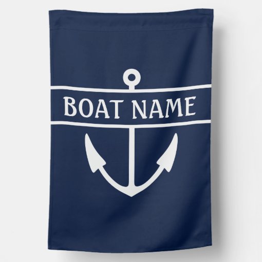 Boat Name Anchor House Flag | Zazzle