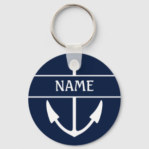 Boat Name Anchor Keychain