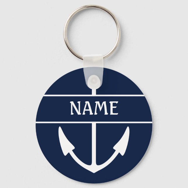 Boat Name Anchor Keychain (Front)