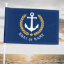 Boat Name Anchor Laurel Star Navy Blue Boat or Car Flag