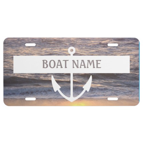 Boat Name Anchor License Plate
