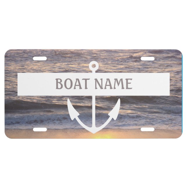 Boat Name Anchor License Plate (Front)
