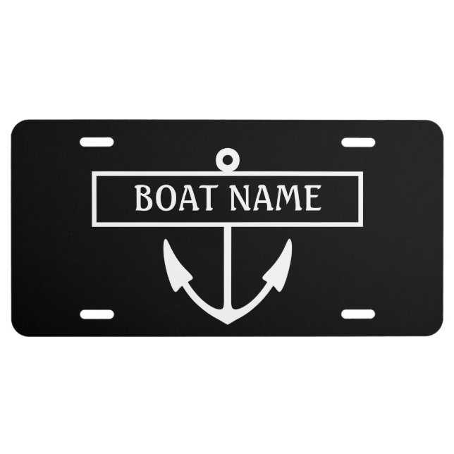 Boat Name Anchor License Plate (Front)