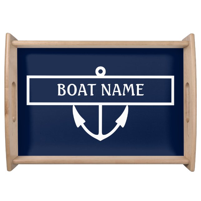 Boat Name Anchor Serving Tray (Front)