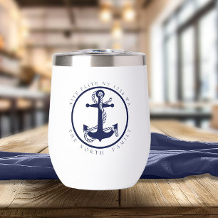 Boat Name and Anchor ID619 Thermal Wine Tumbler