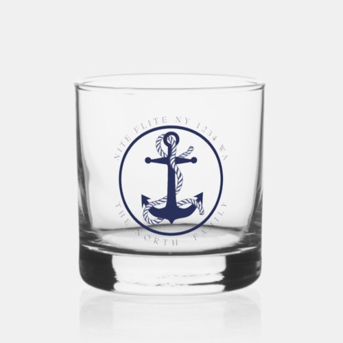 Boat Name and Anchor ID619 Whiskey Glass