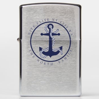 Boat Name And Anchor Id619 Zippo Lighter by arrayforaccessories at Zazzle